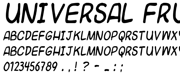 Universal fruitcake font